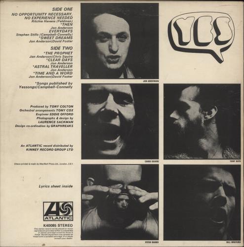 Yes Time And A Word - 2nd - EX vinyl LP album (LP record) UK YESLPTI877251