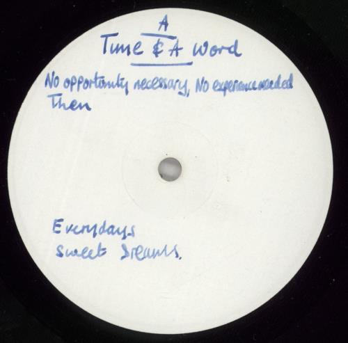 Yes Time And A Word - Test Pressing vinyl LP album (LP record) UK YESLPTI878360
