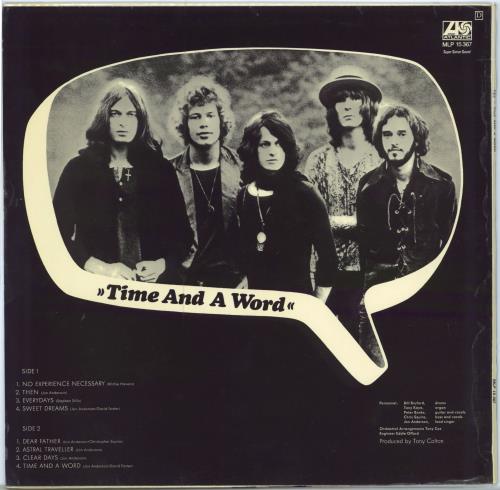 Yes Time And A Word vinyl LP album (LP record) German YESLPTI787549
