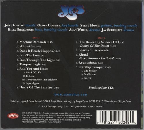 Yes Topographic Drama (Live Across America) 2 CD album set (Double CD) UK YES2CTO786994