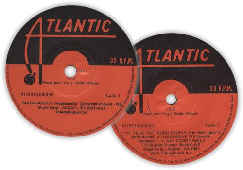 Yes Vagabundo 7" vinyl single (7 inch record / 45) Colombian YES07VA298084