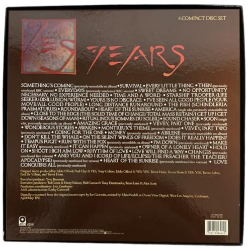 Yes Yes Years CD Album Box Set UK YESDXYE617205