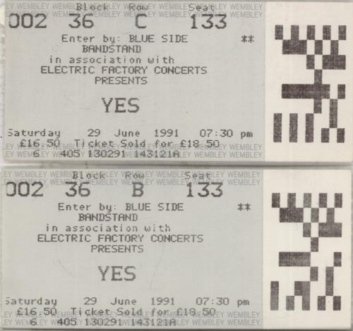 Yes Yesshows '91 + Ticket Stub tour programme UK YESTRYE648692
