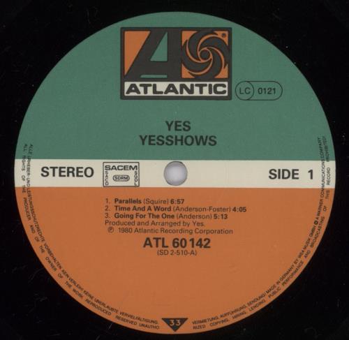Yes Yesshows 2-LP vinyl record set (Double LP Album) German YES2LYE283428