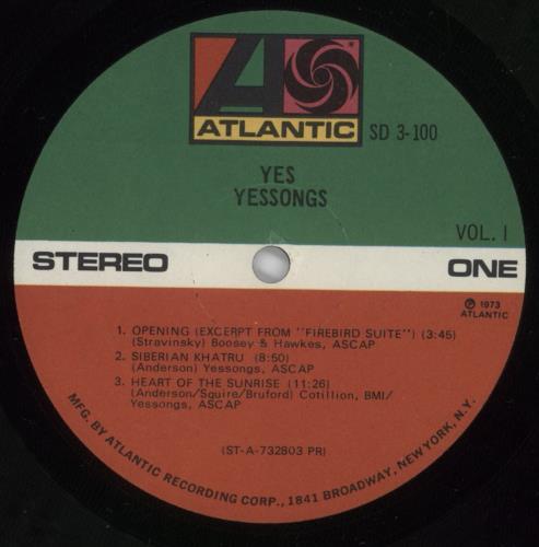 Yes Yessongs - Complete - VG 3-LP vinyl record set (Triple LP Album) US YES3LYE890302