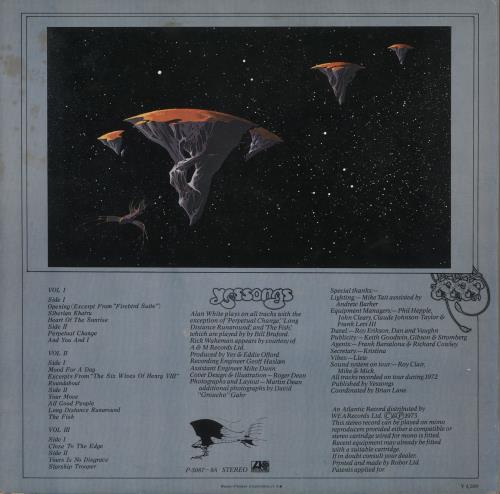 Yes Yessongs 3-LP vinyl record set (Triple LP Album) Japanese YES3LYE725965