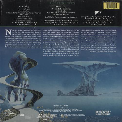 Yes Yessongs laserdisc / lazerdisc US YESLZYE877952