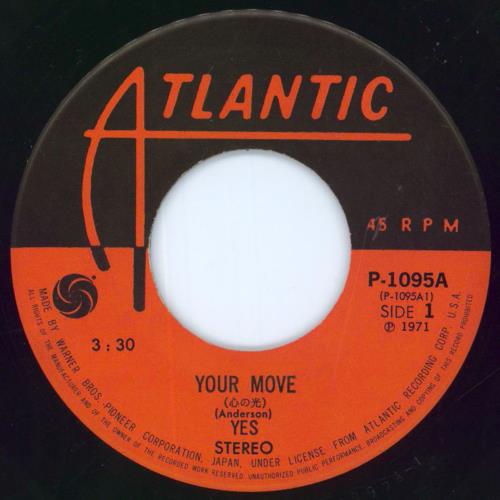 Yes Your Move 7" vinyl single (7 inch record / 45) Japanese YES07YO674400