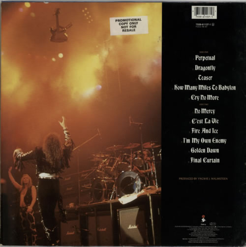 Yngwie Malmsteen Fire & Ice - Sample Sticker vinyl LP album (LP record) German YNGLPFI598535