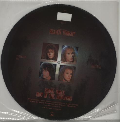 Yngwie Malmsteen Heaven Tonight 12" vinyl picture disc (12 inch picture record) UK YNG2PHE174705