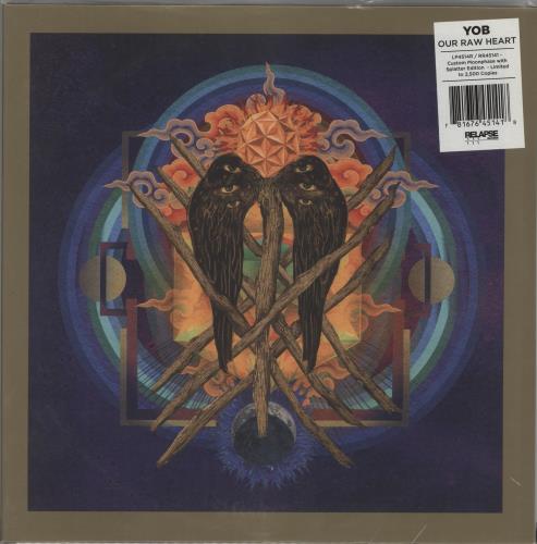 Yob Our Raw Heart - Blue [Royal] And Gold Moon Phase Effect with Splatter Vinyl 2-LP vinyl record set (Double LP Album) US 26C2LOU870731