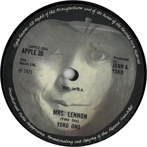 Yoko Ono Mrs. Lennon 7" vinyl single (7 inch record / 45) UK ONO07MR646564