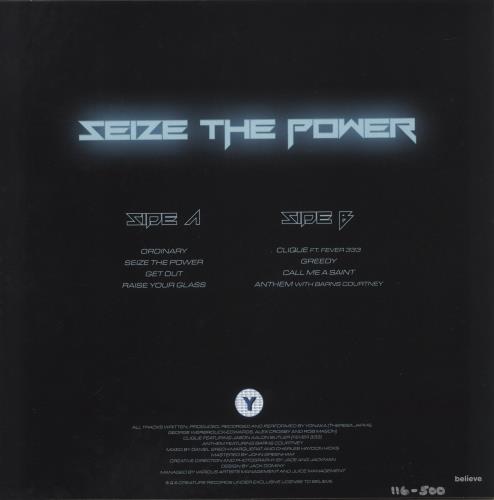 Yonaka Seize The Power - Blue/White Mix Vinyl - Autographed vinyl LP album (LP record) UK 3YXLPSE877100