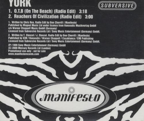 York O.T.B. CD single (CD5 / 5") European YORC5OT177652