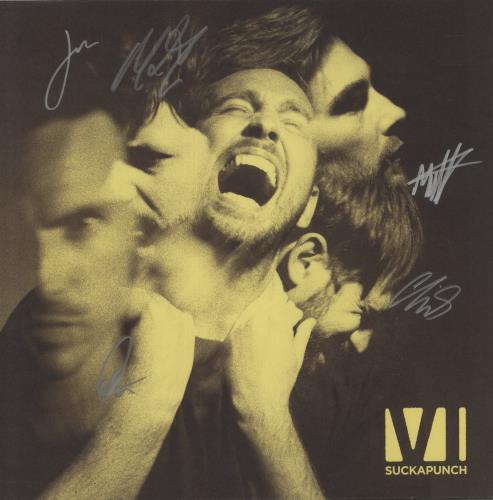 You Me At Six Suckapunch - Yellow with Black Splatter Vinyl - Autographed vinyl LP album (LP record) UK YMILPSU881250