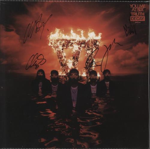 You Me At Six Truth Decay - Red Vinyl + Autographed vinyl LP album (LP record) UK YMILPTR881411
