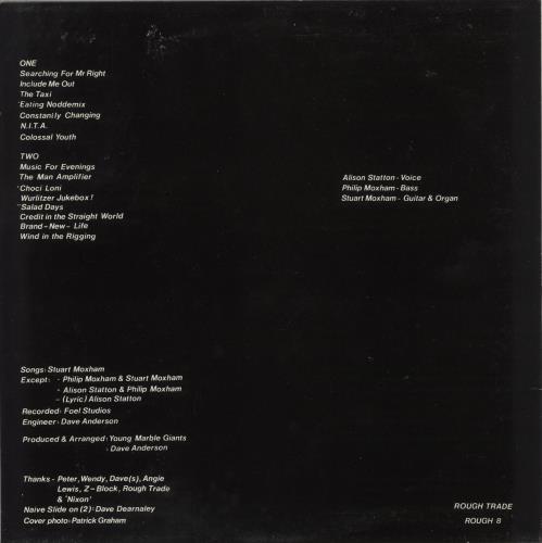 Young Marble Giants Colossal Youth - VG vinyl LP album (LP record) UK YMGLPCO877176