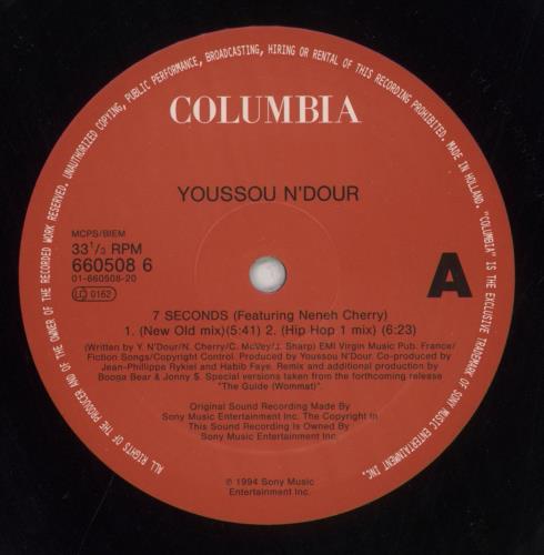 Youssou N'Dour 7 Seconds 12" vinyl single (12 inch record / Maxi-single) Dutch YSO12SE187996