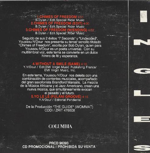 Youssou N'Dour Chimes Of Freedom CD single (CD5 / 5") Mexican YSOC5CH254088