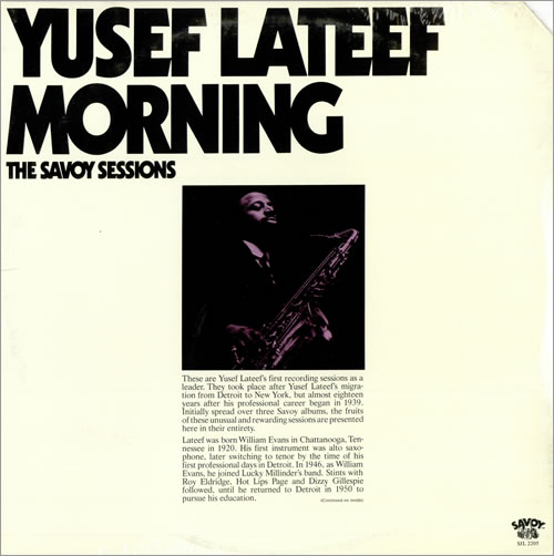 Yusef Lateef Morning - The Savoy Sessions - Sealed 2-LP vinyl record set (Double LP Album) US YSF2LMO479210