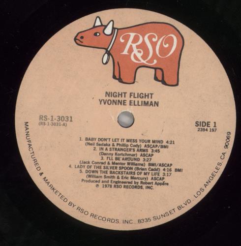 Yvonne Elliman Night Flight vinyl LP album (LP record) US YVNLPNI879114