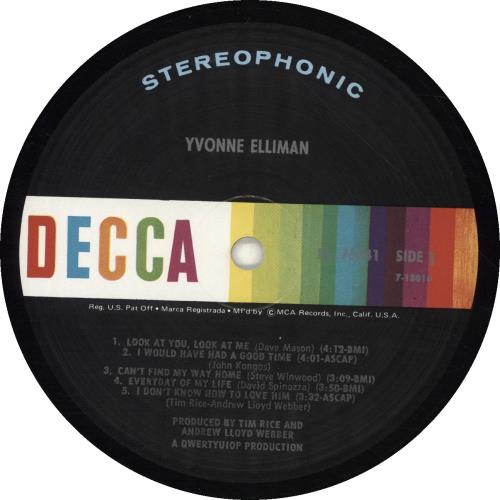 Yvonne Elliman Yvonne Elliman vinyl LP album (LP record) UK YVNLPYV693868