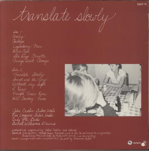 Zeitgeist (Rock) Translate Slowly vinyl LP album (LP record) UK ZEILPTR856804