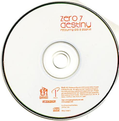 Zero 7 Destiny CD single (CD5 / 5") US ZERC5DE303704
