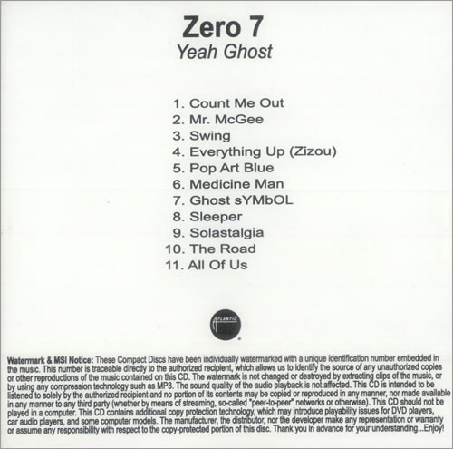 Zero 7 Yeah Ghost CD album (CDLP) US ZERCDYE499058