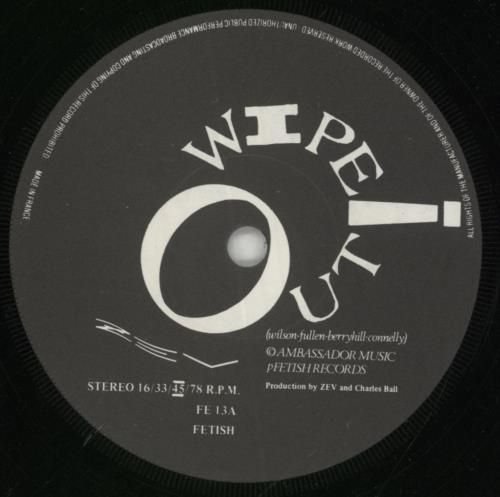 Z'EV Wipe Out! 7" vinyl single (7 inch record / 45) UK 8AF07WI857983