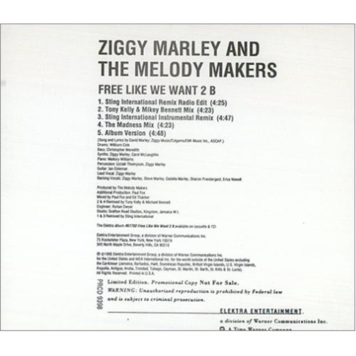 Ziggy Marley Free Like We Want 2 B CD single (CD5 / 5") US ZGMC5FR425259