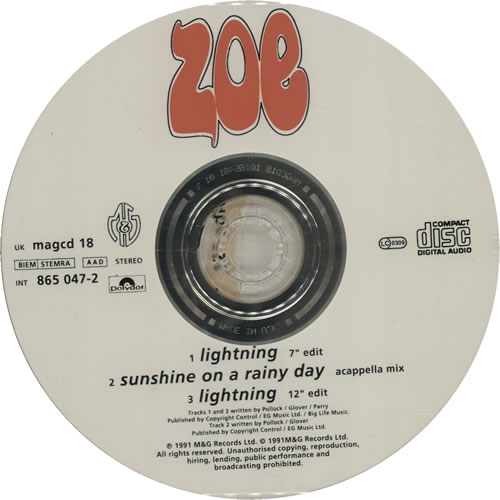 Zo� Lightning CD single (CD5 / 5") UK ZOEC5LI87635