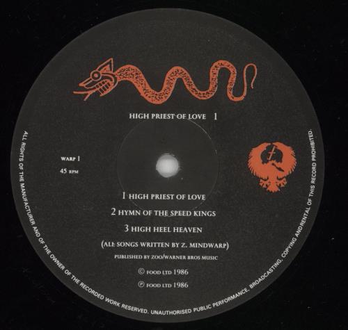 Zodiac Mindwarp High Priest Of Love vinyl LP album (LP record) UK ZODLPHI232759