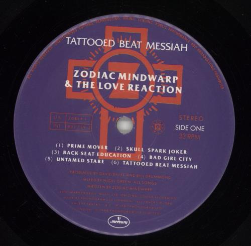 Zodiac Mindwarp Tattooed Beat Messiah vinyl LP album (LP record) UK ZODLPTA505350