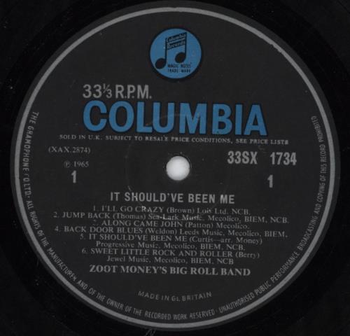 Zoot Money It Should've Been Me vinyl LP album (LP record) UK ZOOLPIT648436