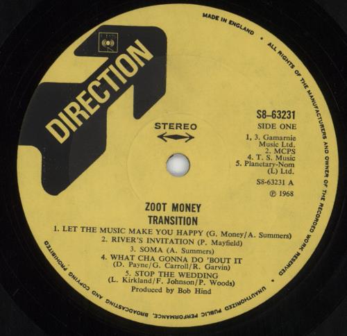 Zoot Money Transition vinyl LP album (LP record) UK ZOOLPTR669198