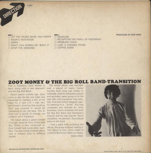 Zoot Money Transition vinyl LP album (LP record) UK ZOOLPTR669198