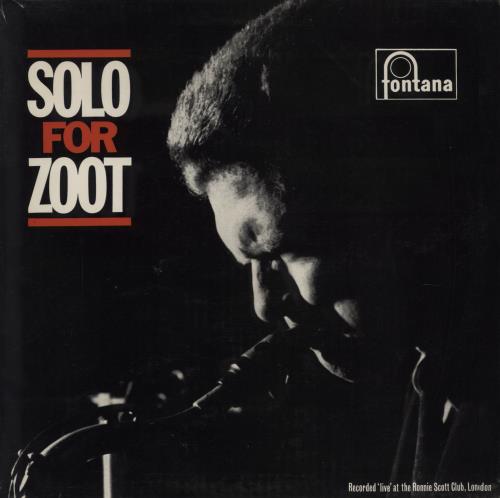 Zoot Sims Solo For Zoot vinyl LP album (LP record) UK ZA1LPSO668735