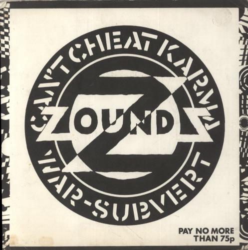 Zounds Can't Cheat Karma - Stapled Sleeve - VG 7" vinyl single (7 inch record / 45) UK ZOU07CA862818
