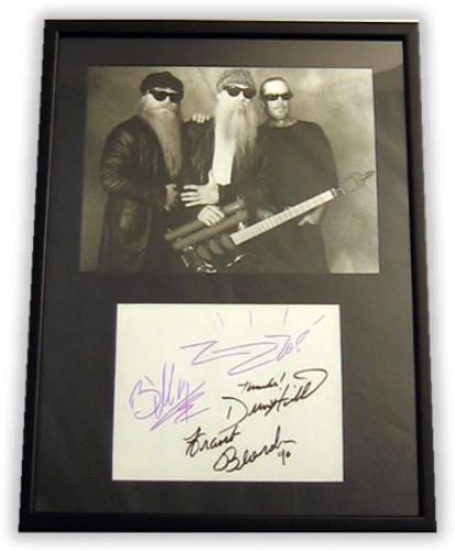 ZZ Top Autographed Framed Card & Photo memorabilia UK ZZTMMAU399895