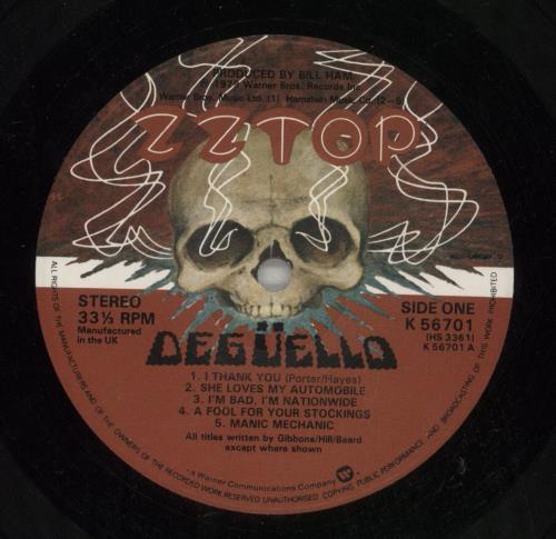 ZZ Top Deg�ello vinyl LP album (LP record) UK ZZTLPDE497759