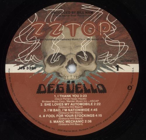 ZZ Top Deg�ello vinyl LP album (LP record) UK ZZTLPDE882430