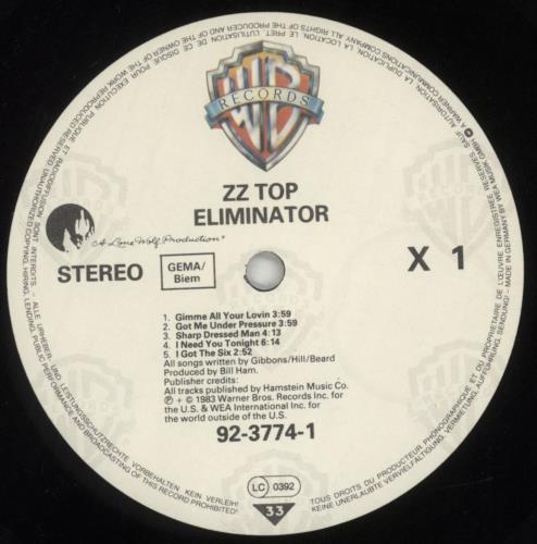 ZZ Top Eliminator + Merch Insert vinyl LP album (LP record) German ZZTLPEL633726