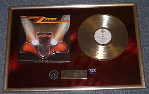 ZZ Top Eliminator award disc Australian ZZTAWEL226064