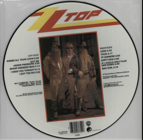 ZZ Top Eliminator picture disc LP (vinyl picture disc album) UK ZZTPDEL30364