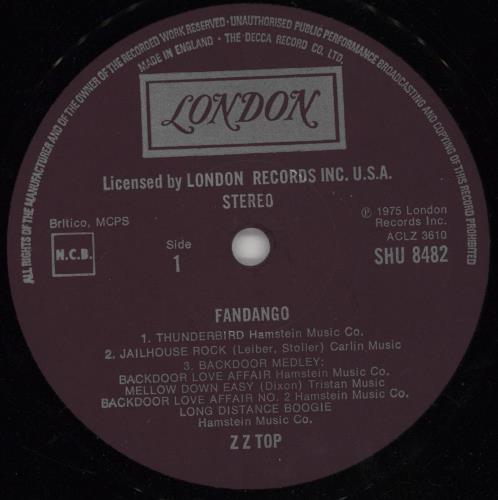 ZZ Top Fandango! vinyl LP album (LP record) UK ZZTLPFA708595