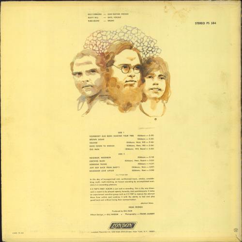 ZZ Top First Album -  Philips Pressing vinyl LP album (LP record) US ZZTLPFI802651