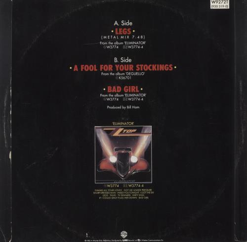 ZZ Top Legs 12" vinyl single (12 inch record / Maxi-single) UK ZZT12LE24818