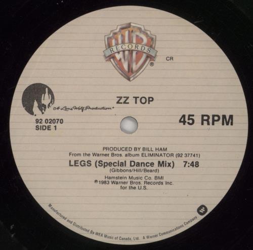 ZZ Top Legs 12" vinyl single (12 inch record / Maxi-single) Canadian ZZT12LE860134