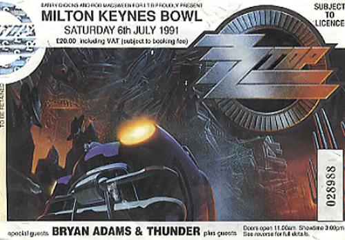 ZZ Top Milton Keynes Bowl concert ticket UK ZZTTIMI349616